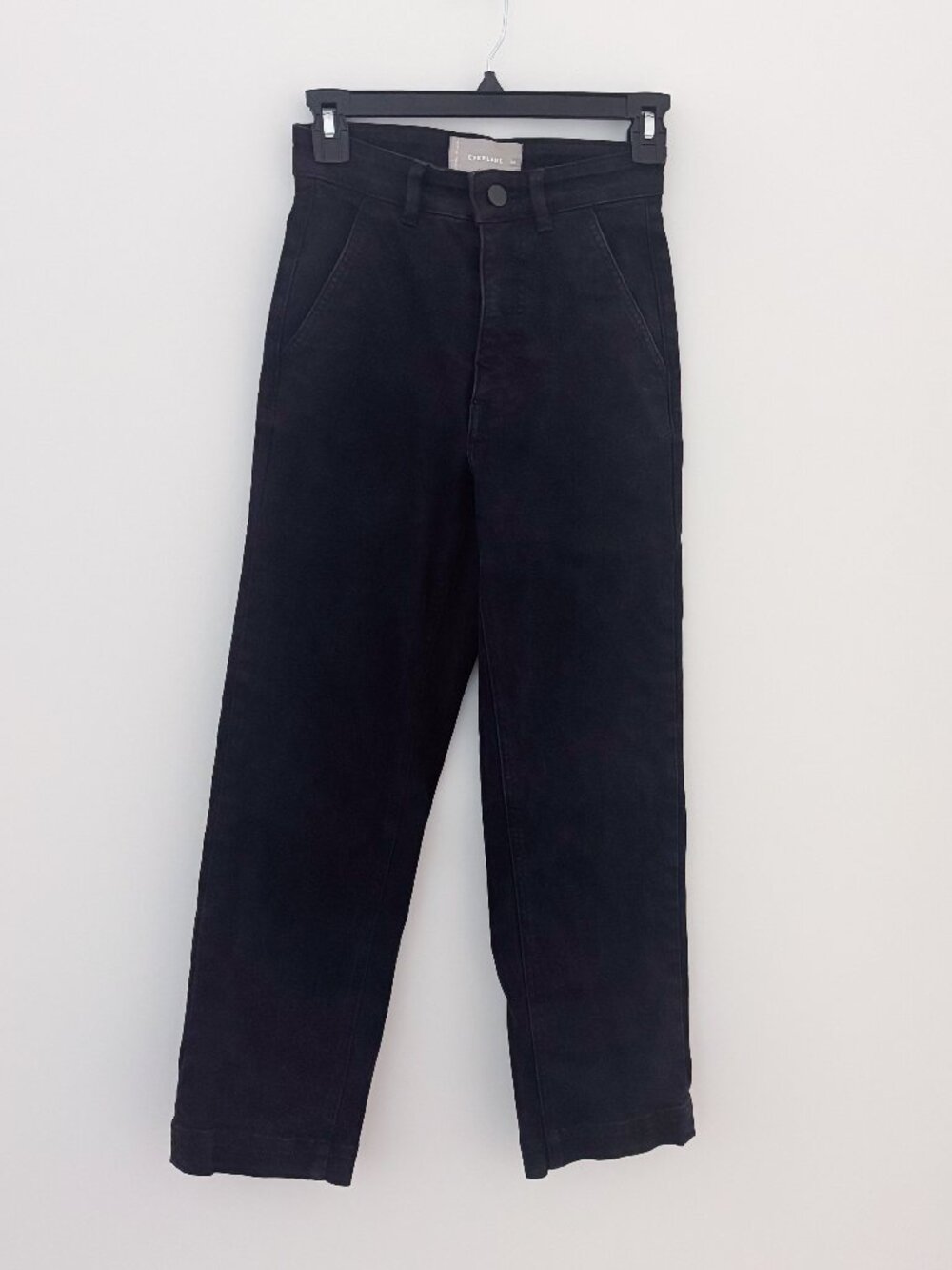 Everlane The Straight Leg Crop Black High Rise Pants Size 00